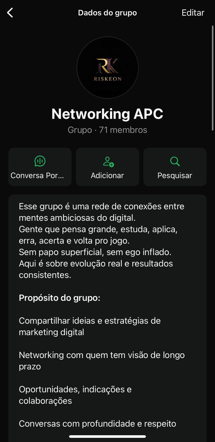 Grupo de WhatsApp Networking APC